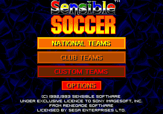 Sensible Soccer (Europe) (En,Fr,De,It) Title Screen